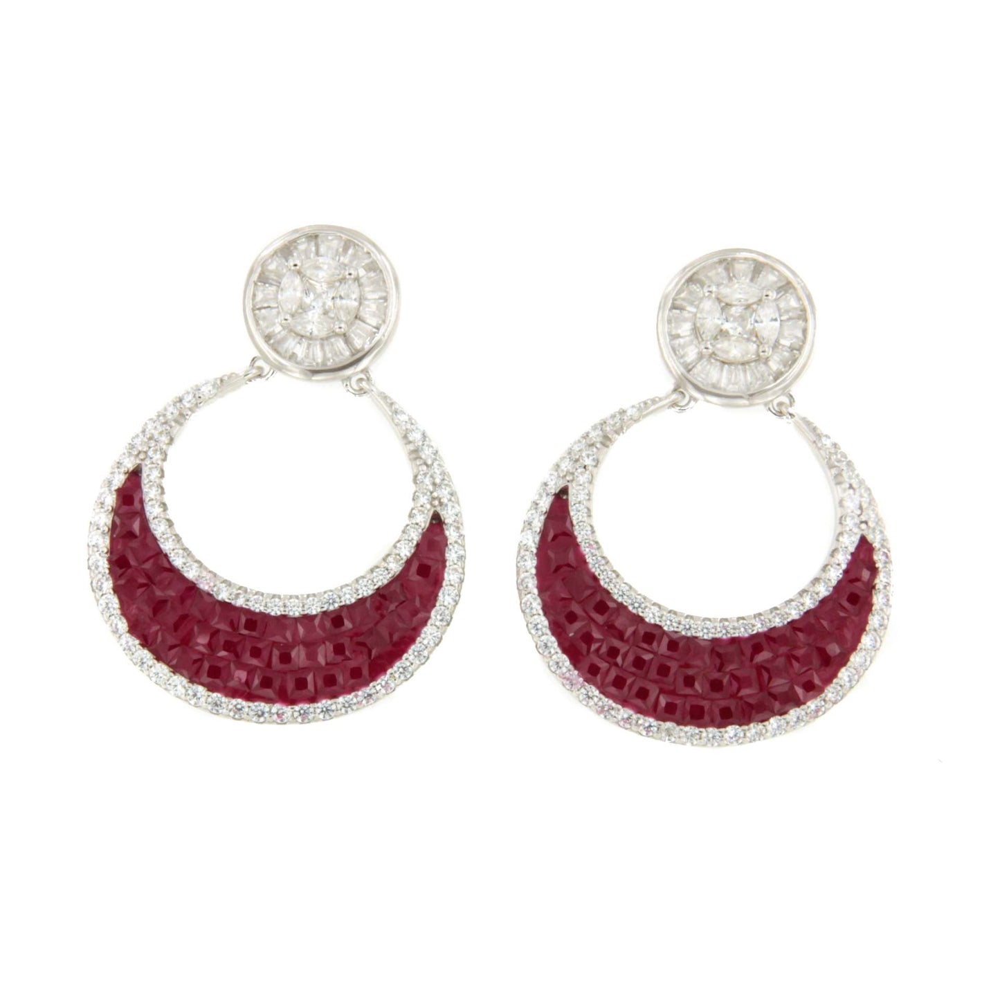 Pendientes SELANE, en plata 1ª ley con circonitas en engaste invisible