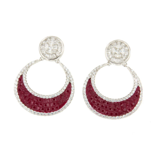 Pendientes SELANE, en plata 1ª ley con circonitas en engaste invisible