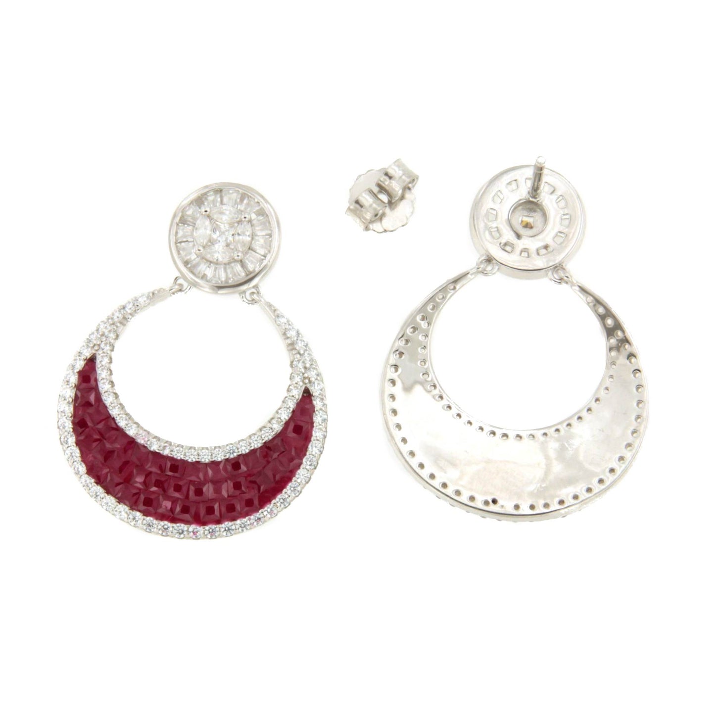 Pendientes SELANE, en plata 1ª ley con circonitas en engaste invisible