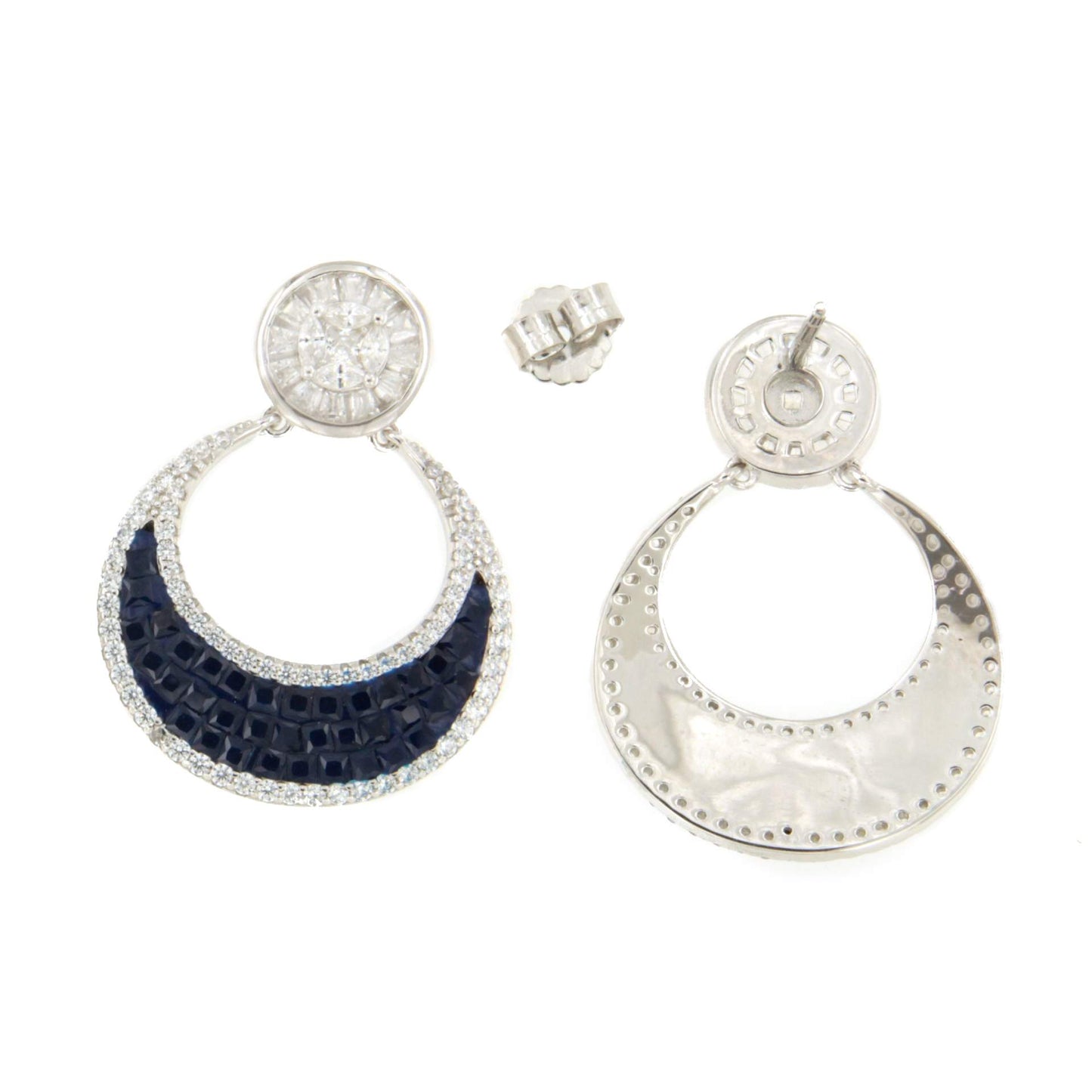 Pendientes SELANE, en plata 1ª ley con circonitas en engaste invisible