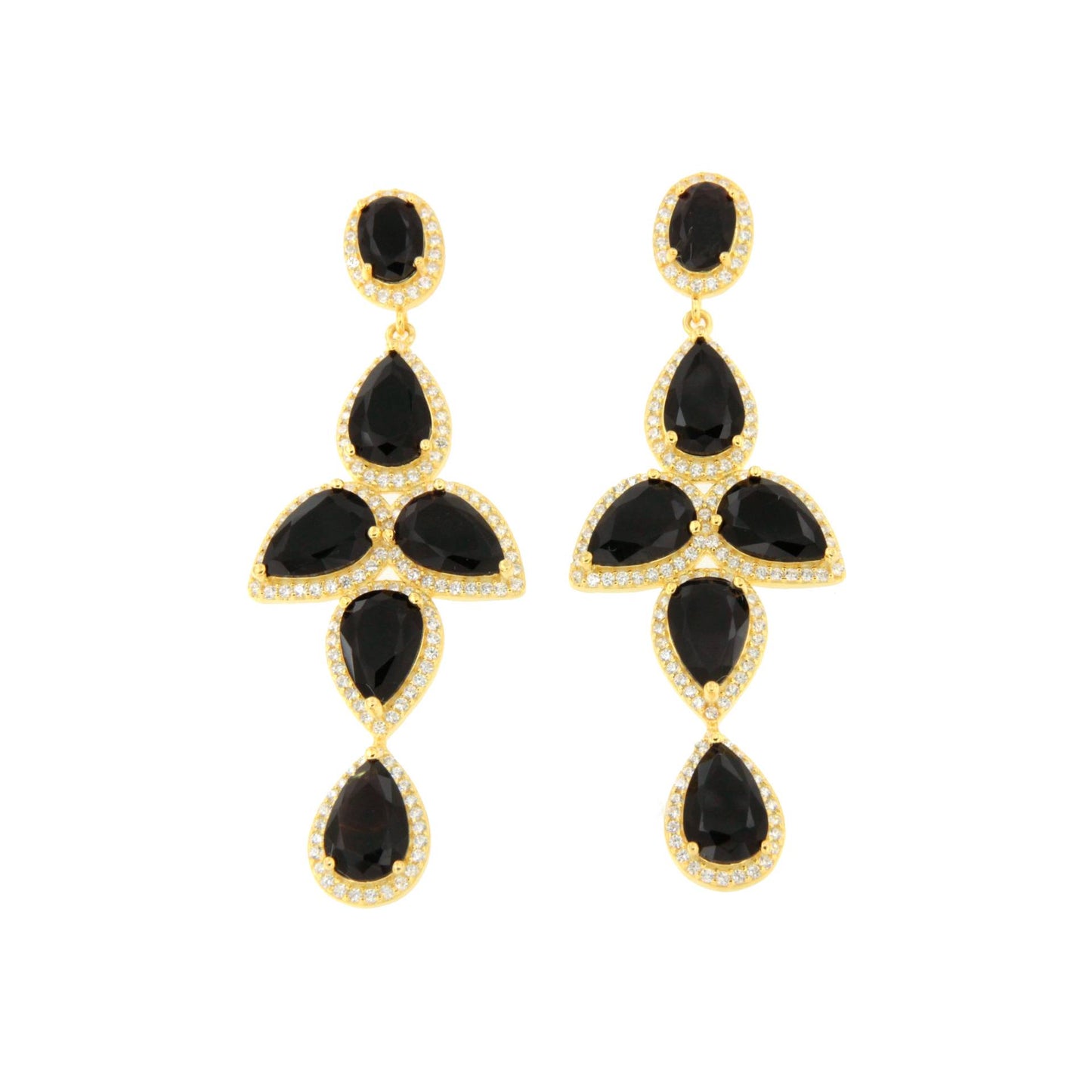 Pendientes NAIRA, en plata primera ley bañada en oro 18 kilates coral / turquesa/ ónix
