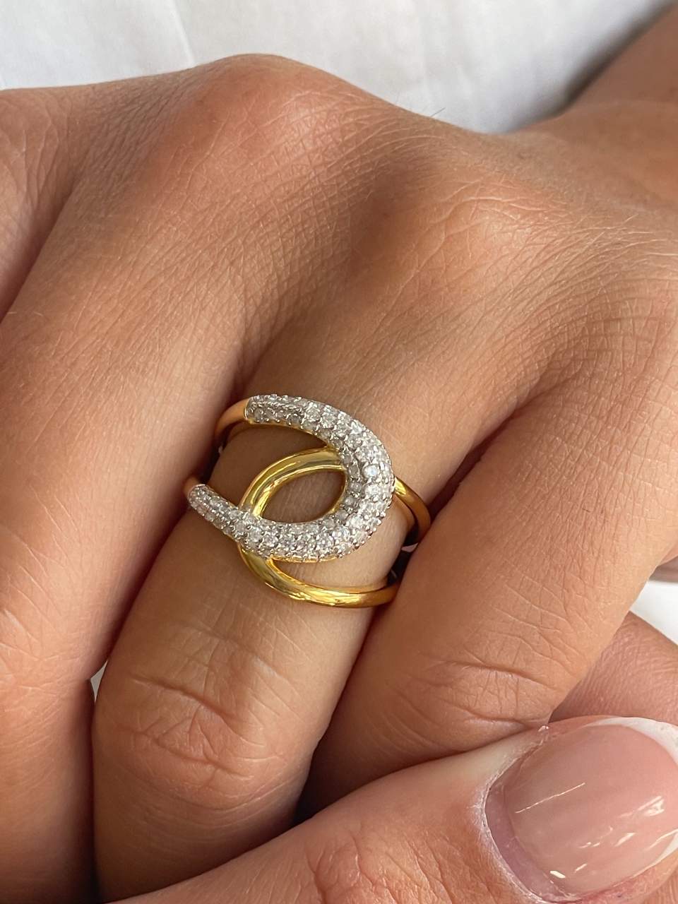 Anillo LUMINA plata 1ª ley bañada oro 18 ktes y circonitasa