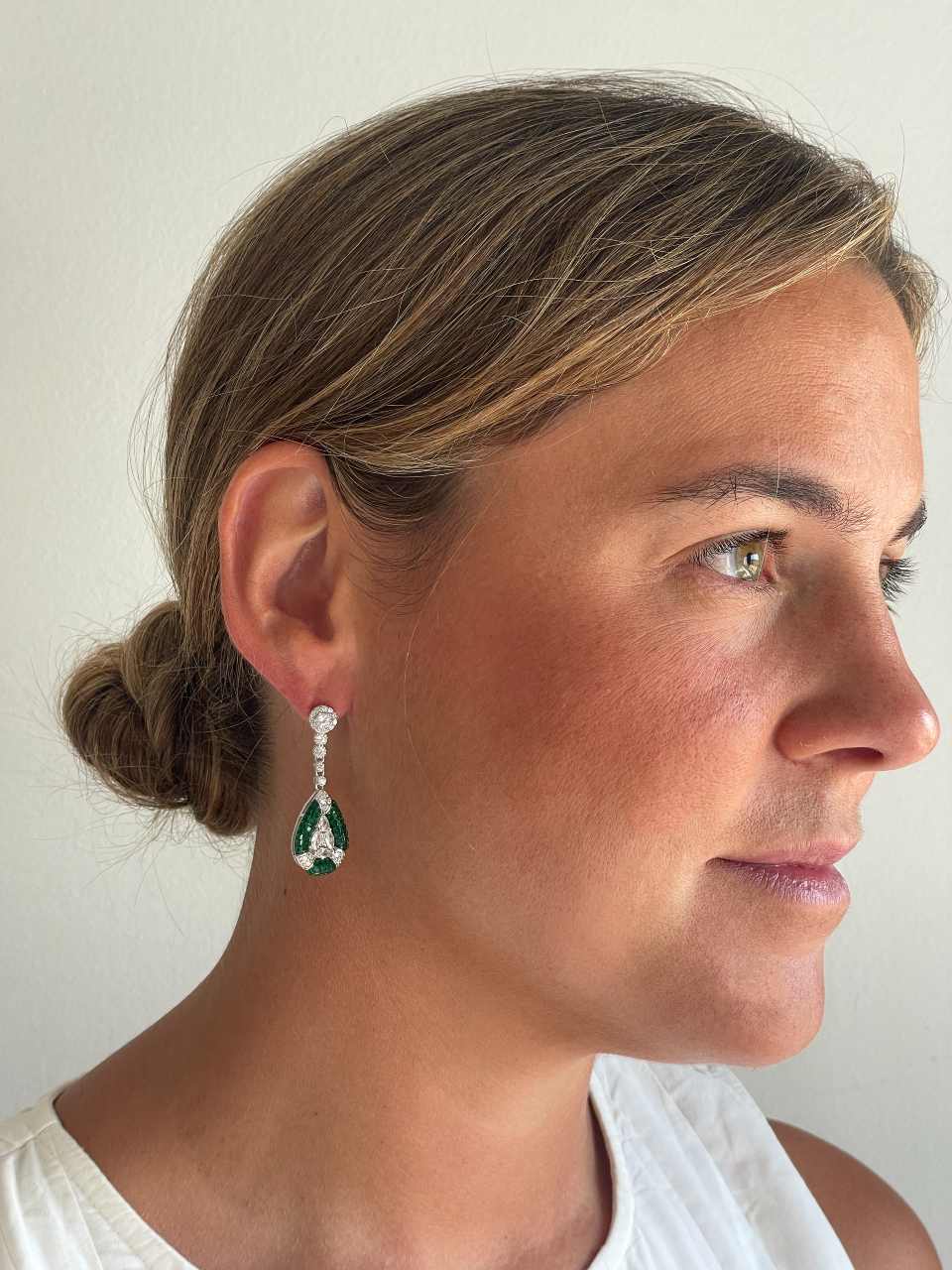 Pendientes MIREL, en plata 1ª ley con circonitas en engaste invisible (Copia)