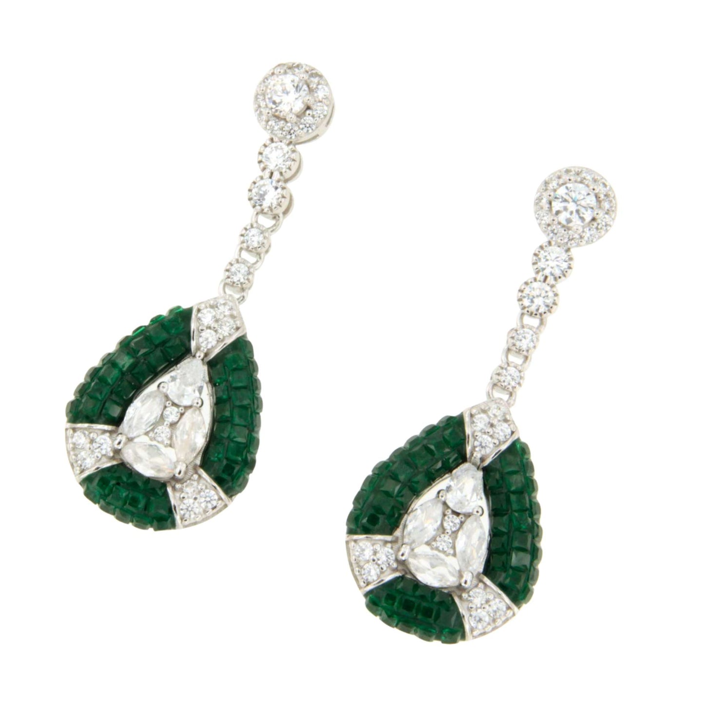 Pendientes MIREL, en plata 1ª ley con circonitas en engaste invisible (Copia)