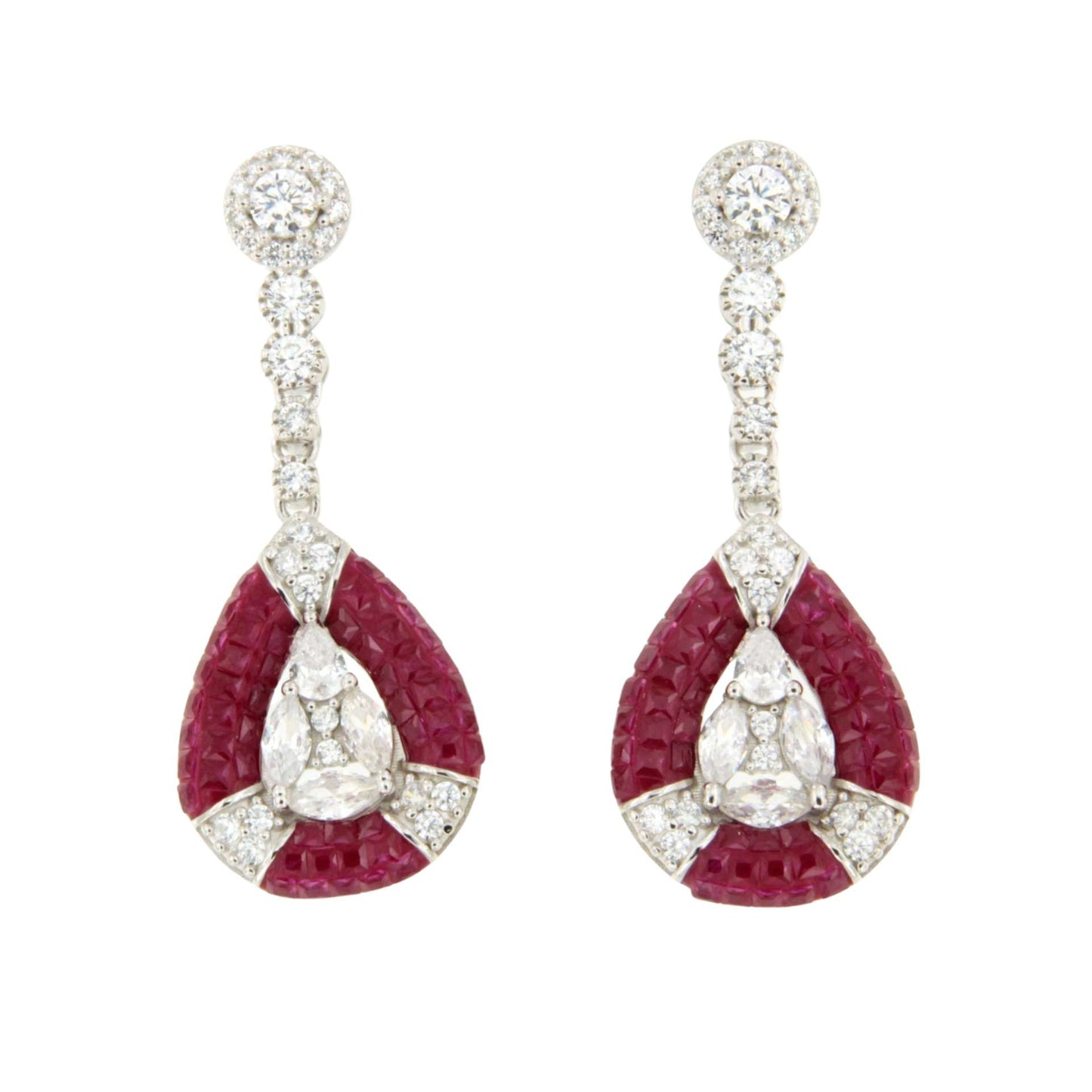 Pendientes MIREL, en plata 1ª ley con circonitas en engaste invisible (Copia)