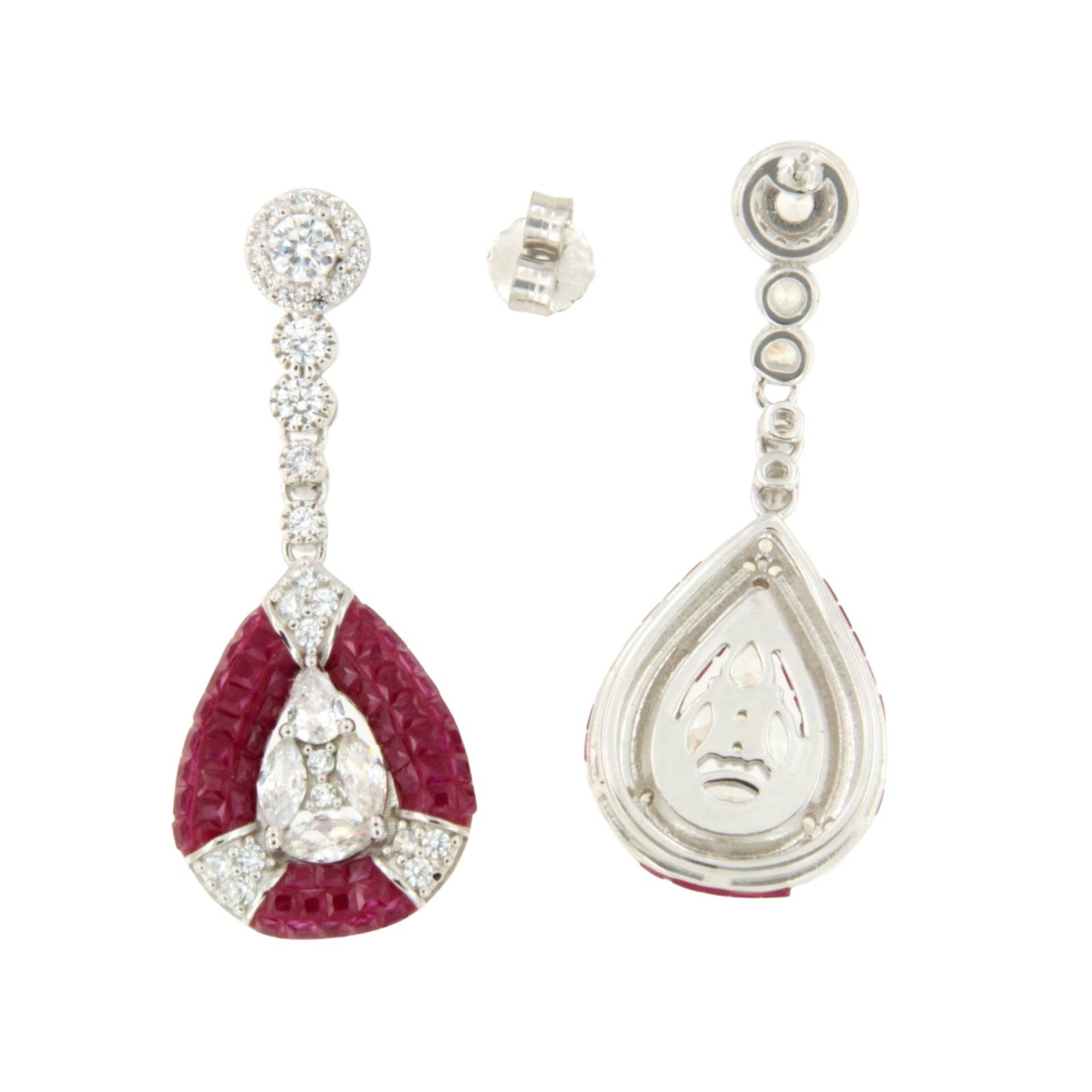 Pendientes MIREL, en plata 1ª ley con circonitas en engaste invisible (Copia)
