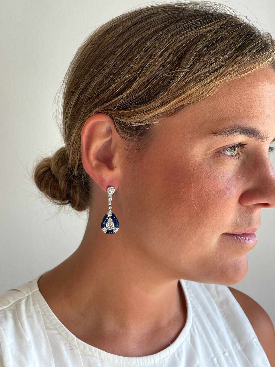 Pendientes MIREL, en plata 1ª ley con circonitas en engaste invisible (Copia)