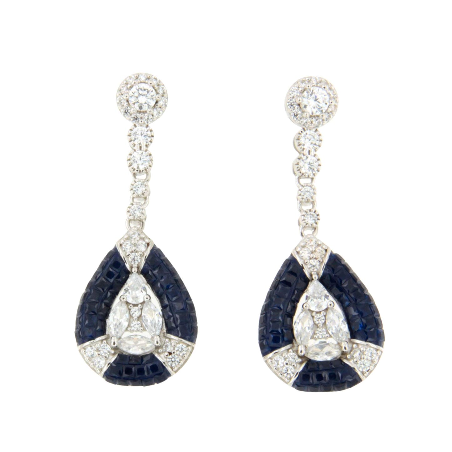 Pendientes MIREL, en plata 1ª ley con circonitas en engaste invisible (Copia)