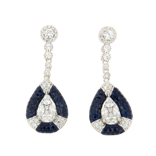 Pendientes MIREL, en plata 1ª ley con circonitas en engaste invisible (Copia)