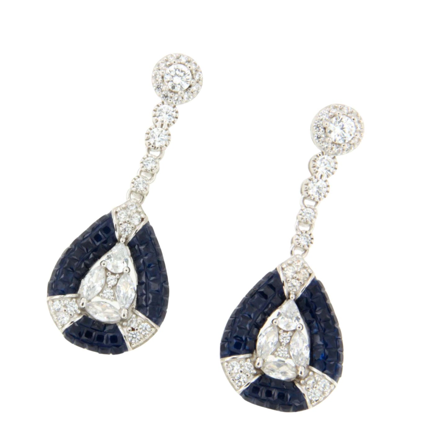 Pendientes MIREL, en plata 1ª ley con circonitas en engaste invisible (Copia)