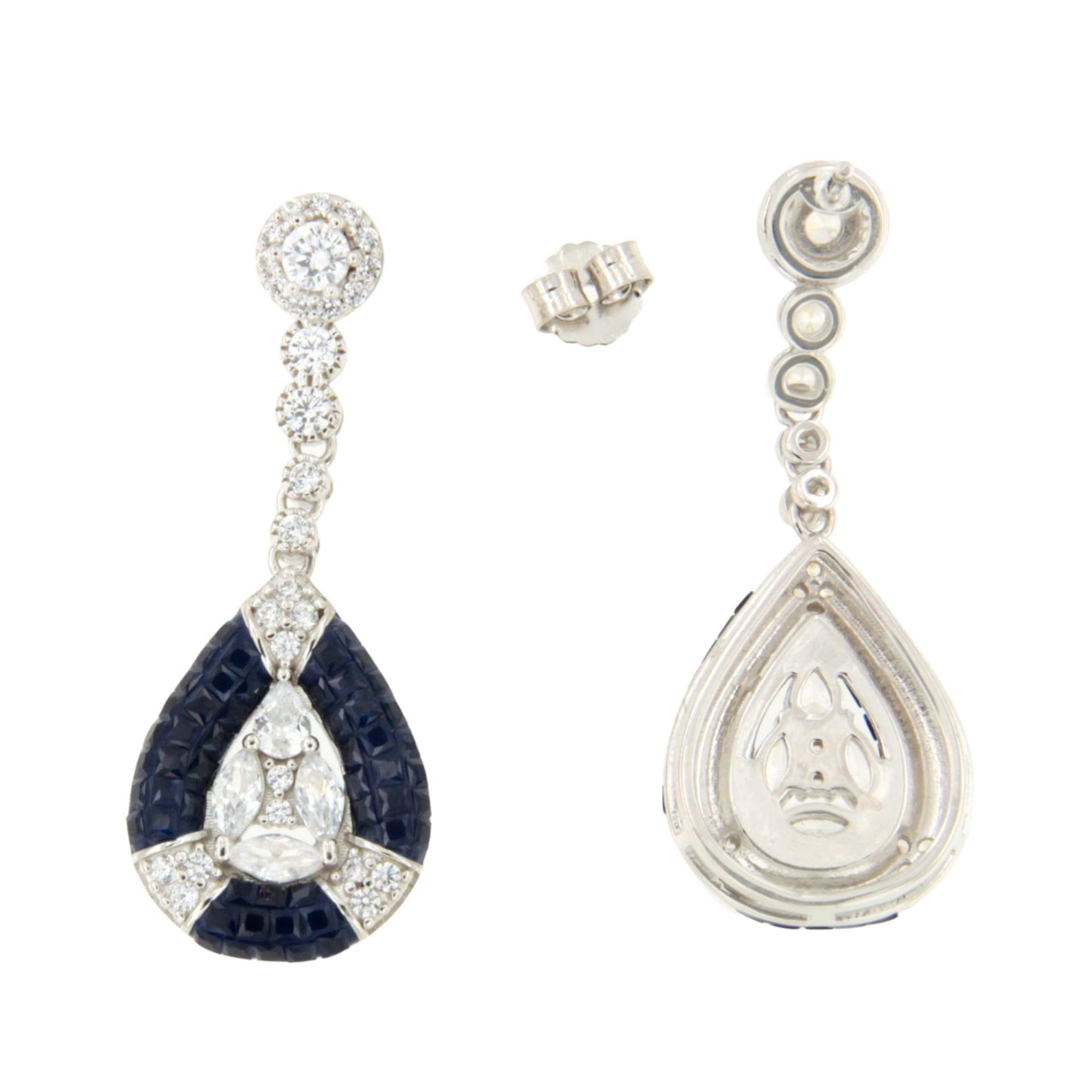 Pendientes MIREL, en plata 1ª ley con circonitas en engaste invisible (Copia)
