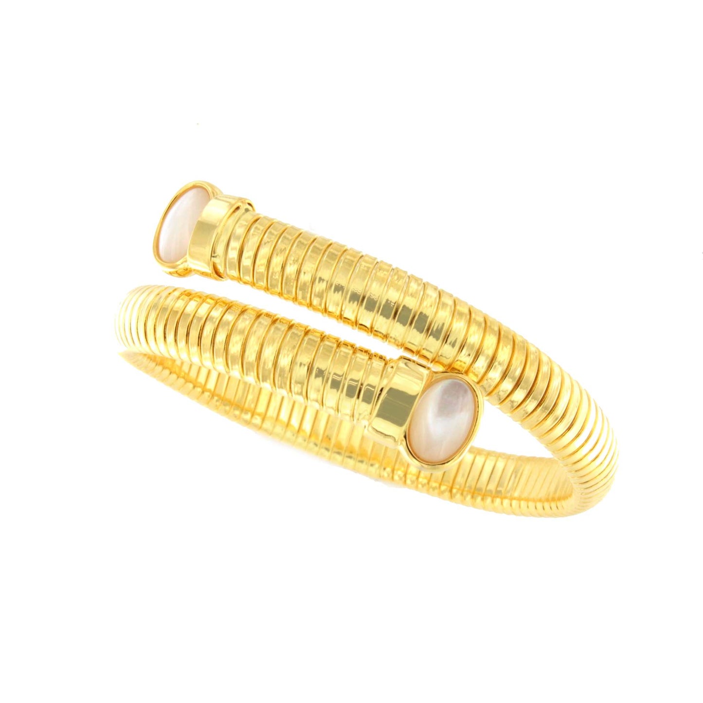 Pulsera ELANIS articulada de plata bañada en oro de 18 ktes