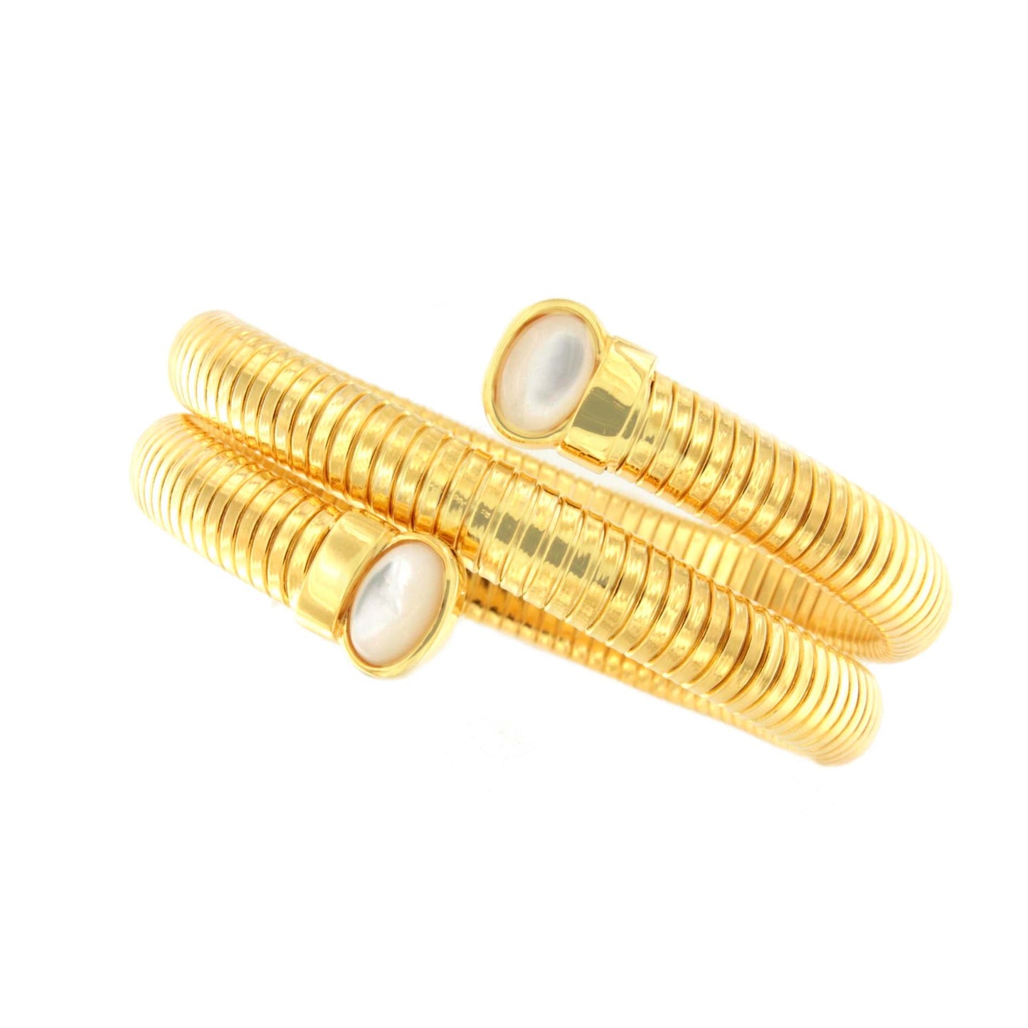Pulsera NEREA articulada de plata bañada en oro de 18 ktes