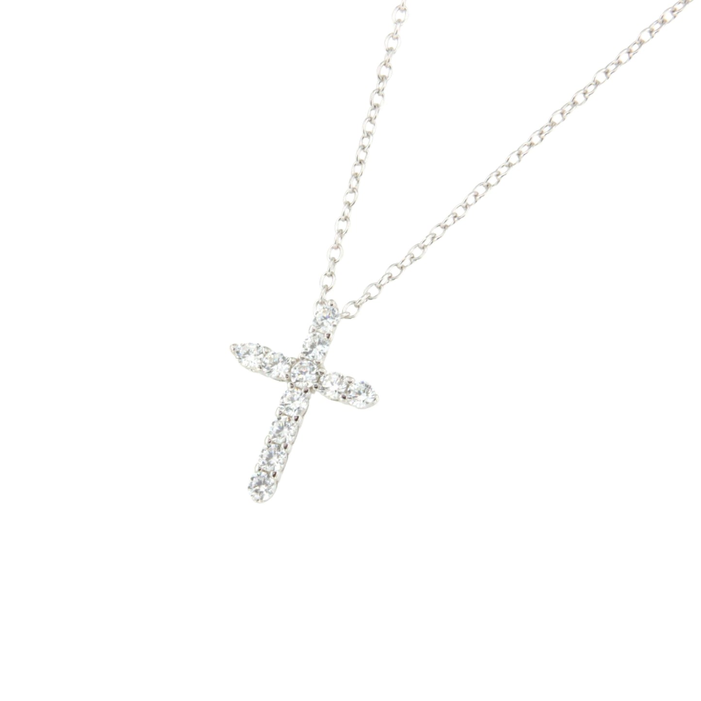 Gargantilla CURAZAO de plata con cruz de circonitas.