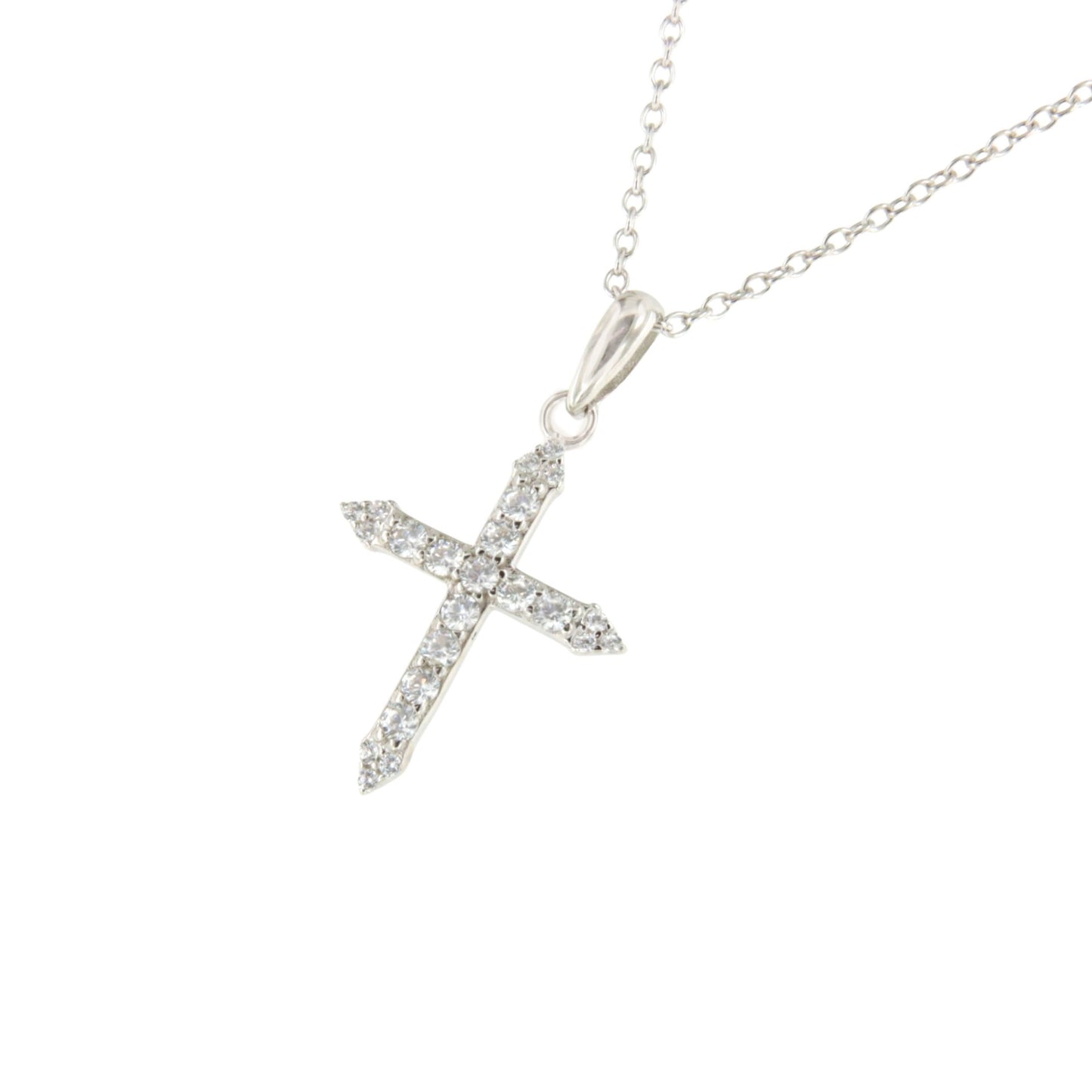 Gargantilla NEVIS de plata con cruz de circonitas