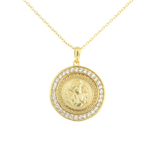 PROVIDENCIA, gilded silver choker with guardian angel