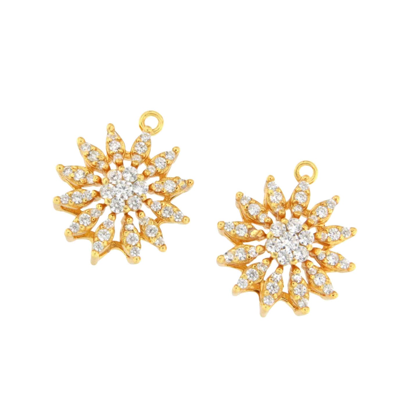 Colgantes BARBADOS , para pendientes desmontables en plata con circonitas