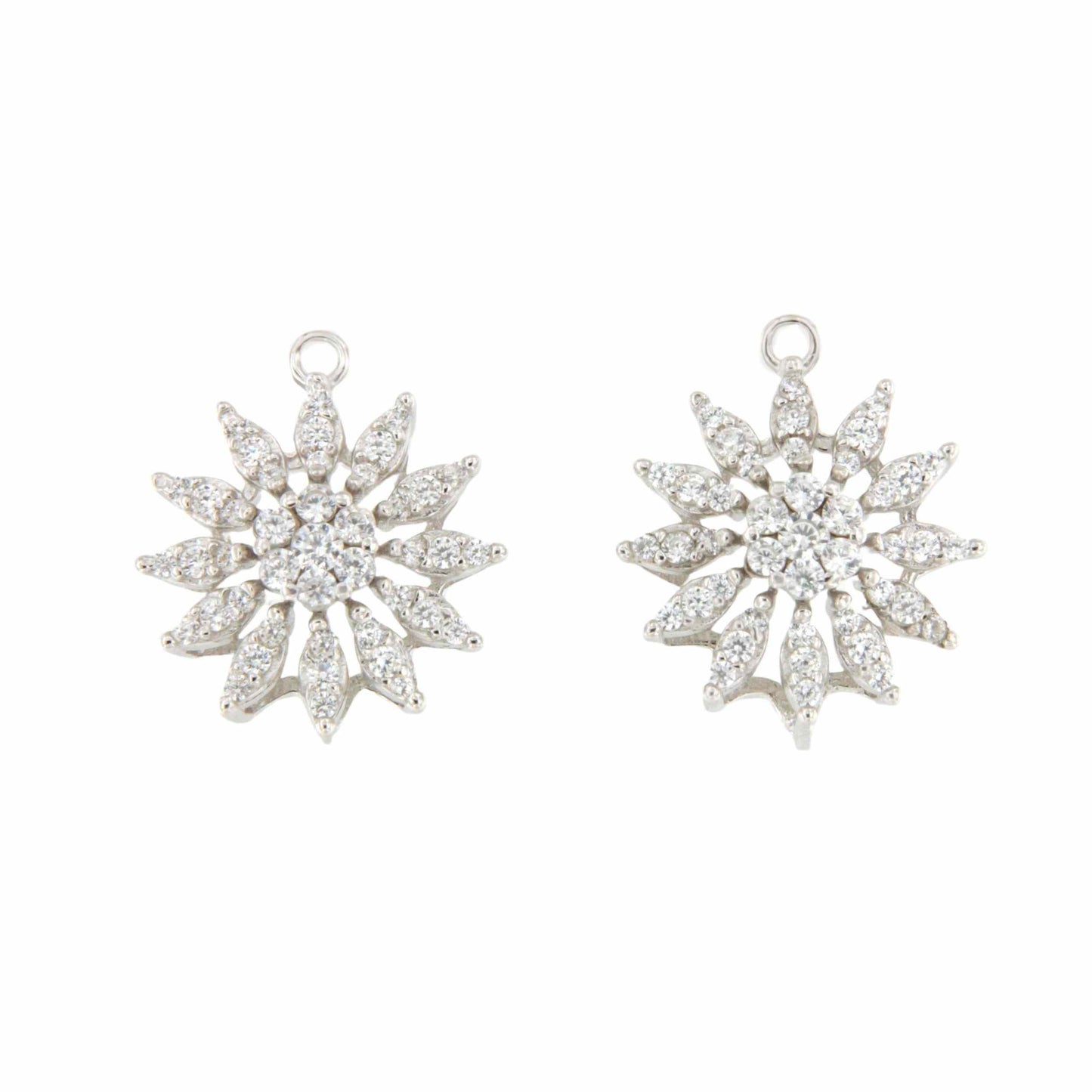 Colgantes BARBADOS , para pendientes desmontables en plata con circonitas