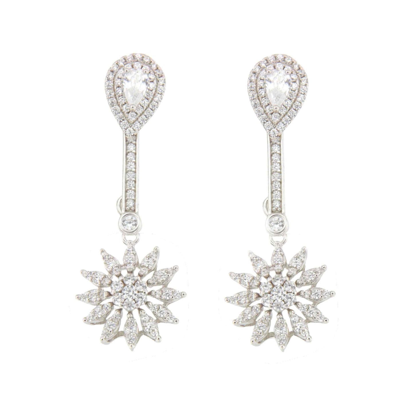 Colgantes BARBADOS , para pendientes desmontables en plata con circonitas