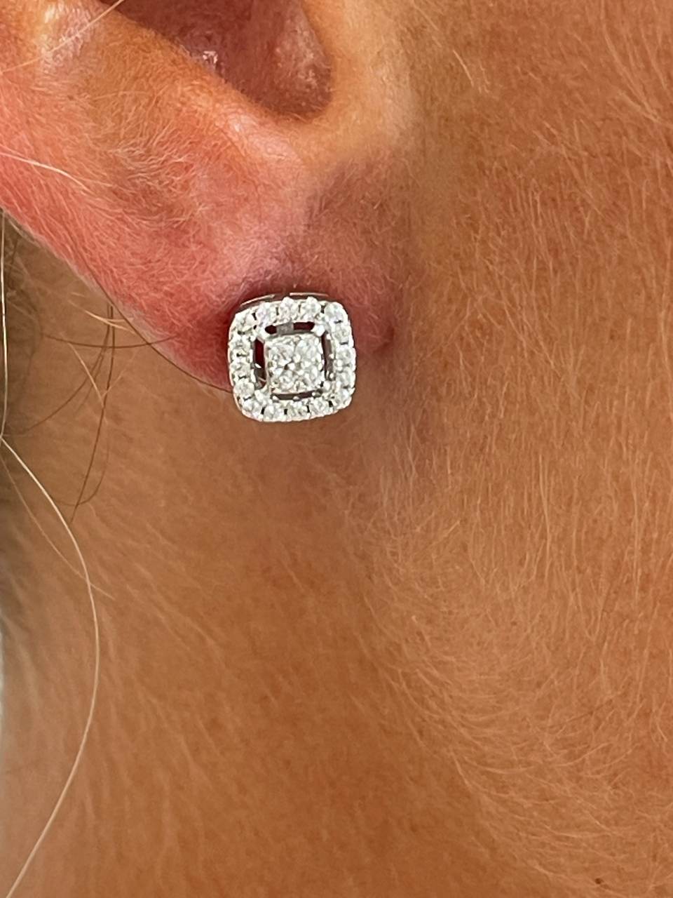 Pendientes TOBAGO desmontables de circonitas en plata rodiada/ baño oro 18 ktes