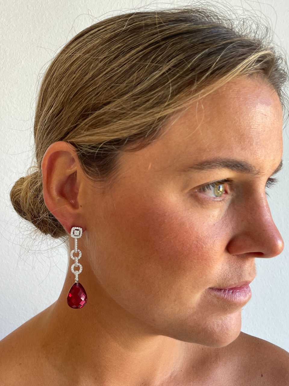 Pendientes TOBAGO desmontables de circonitas en plata rodiada/ baño oro 18 ktes