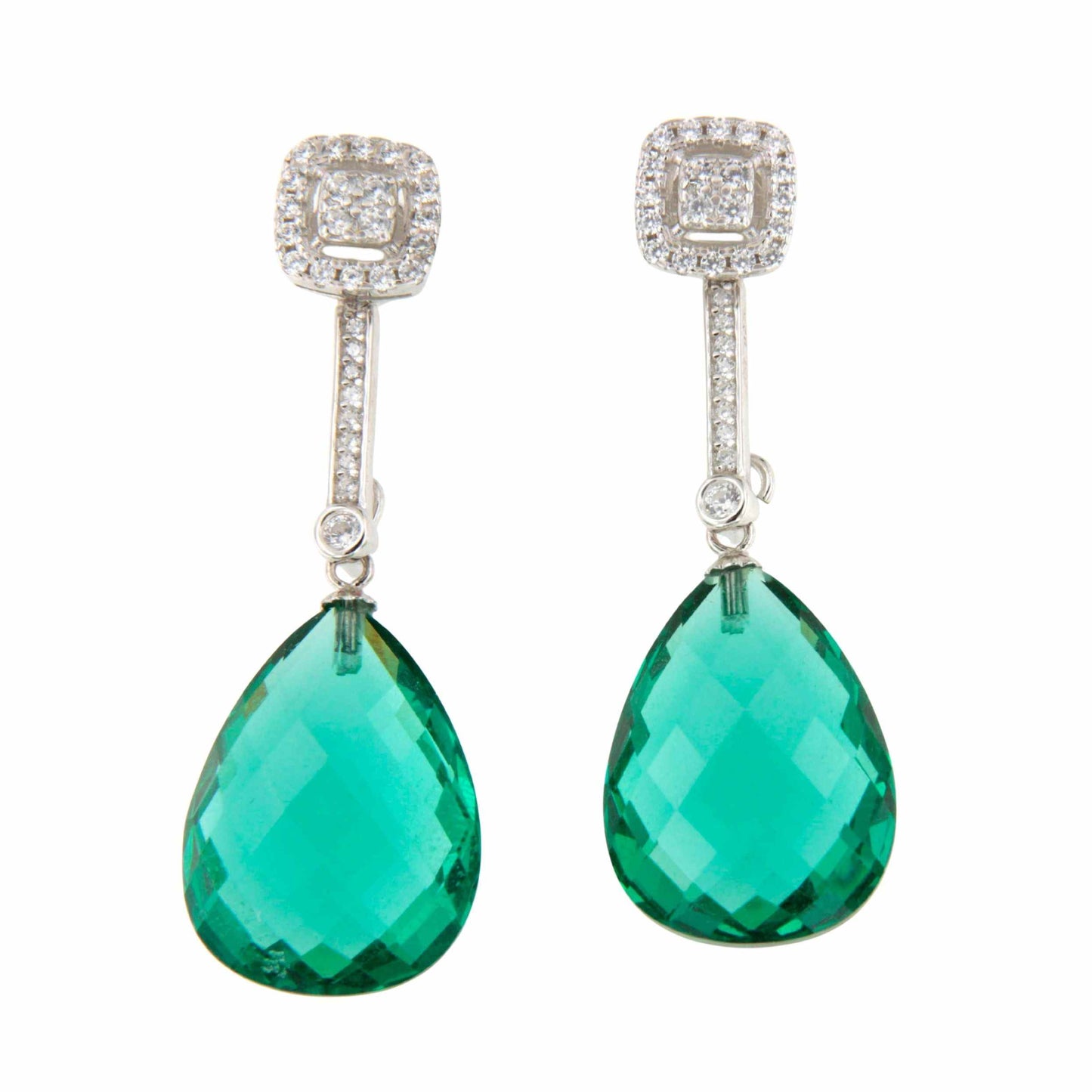 Pendientes TOBAGO desmontables de circonitas en plata rodiada/ baño oro 18 ktes
