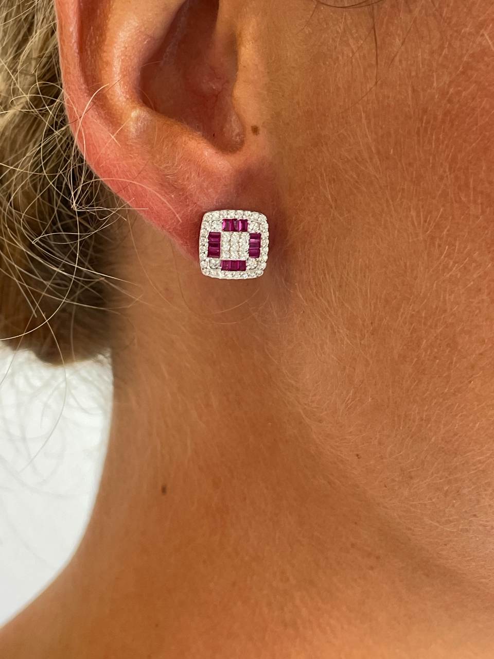 Pendientes SAN MARTIN desmontables en plata con circonitas zafiro/ esmeralda/ rubí