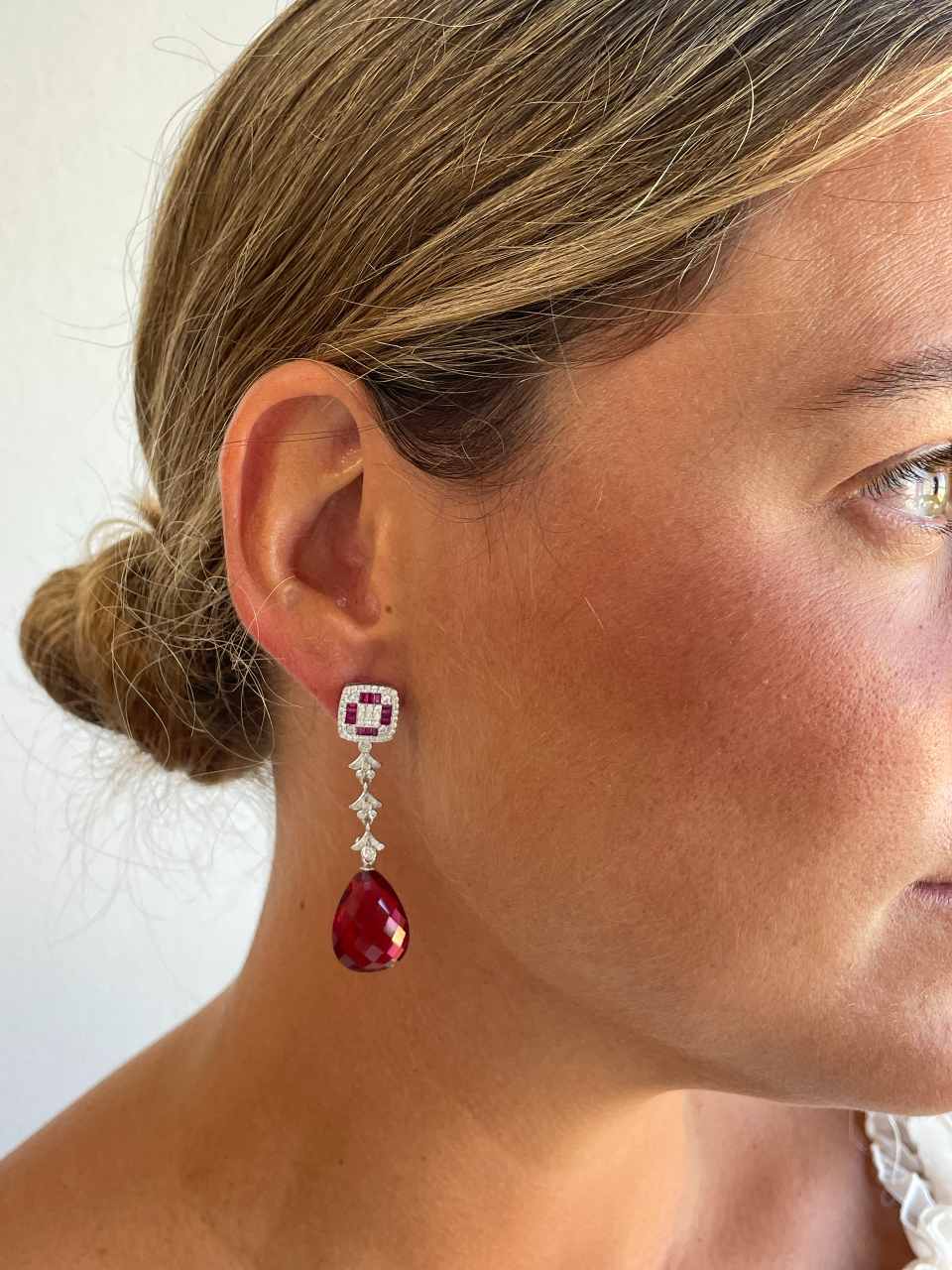 Pendientes SAN MARTIN desmontables en plata con circonitas zafiro/ esmeralda/ rubí