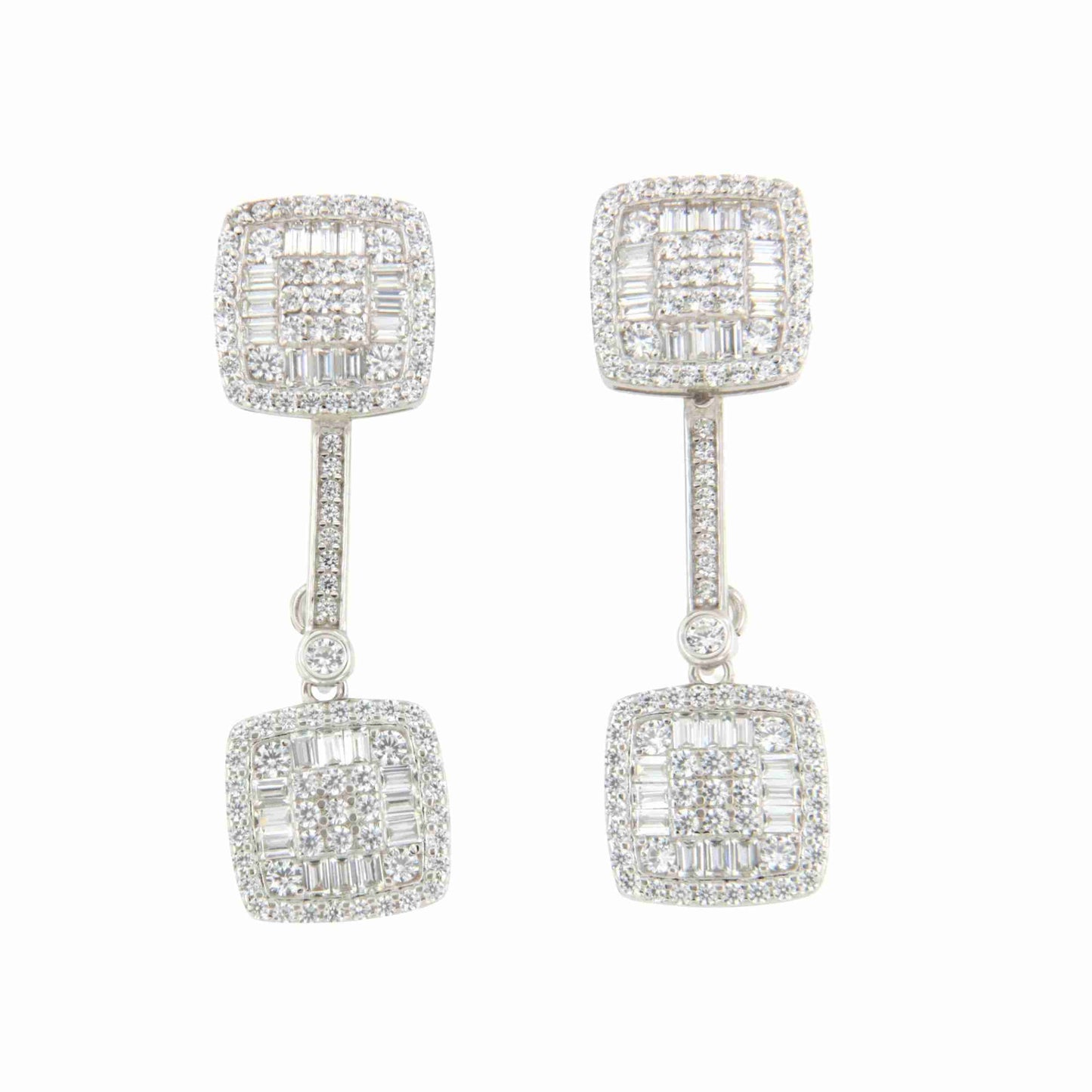 Pendientes SAN MARTIN desmontables en plata con circonitas zafiro/ esmeralda/ rubí