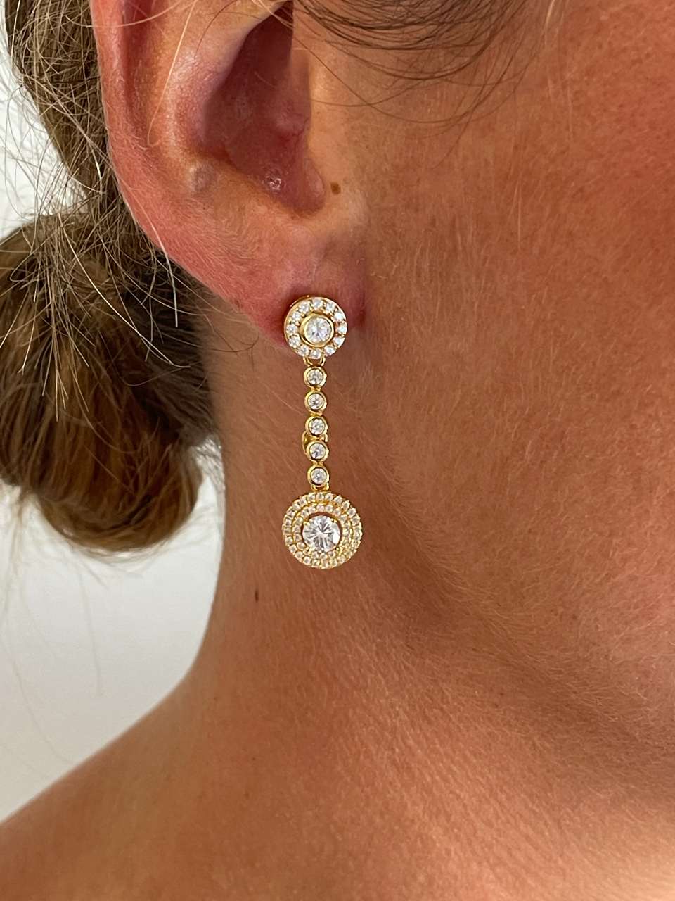Colgantes SAONA , para pendientes desmontables en plata con circonitas