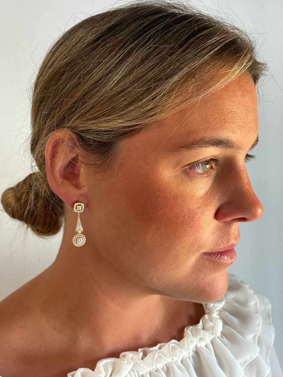 Colgantes SAONA , para pendientes desmontables en plata con circonitas