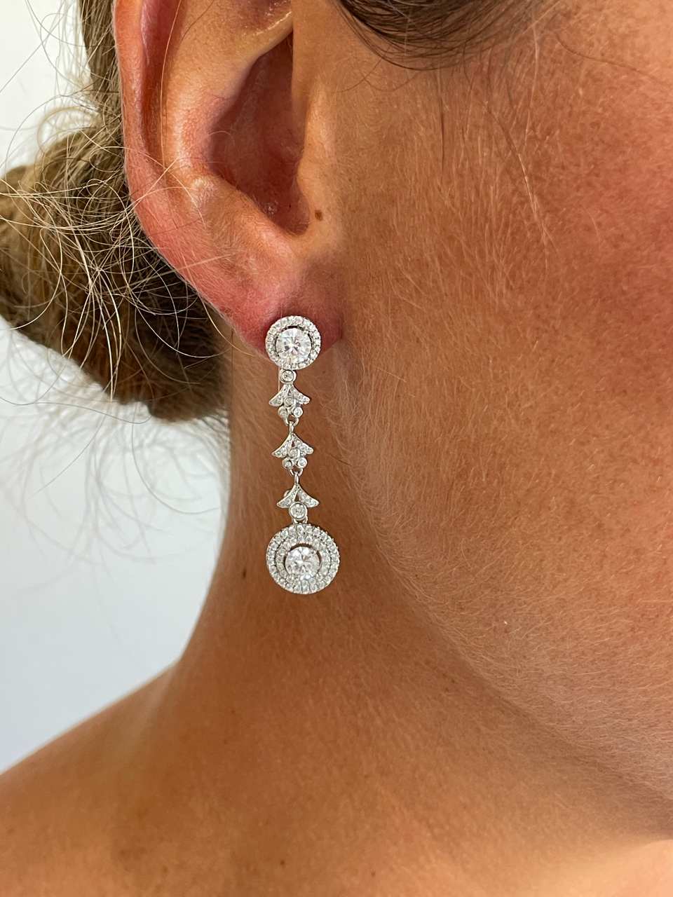 Colgantes SAONA , para pendientes desmontables en plata con circonitas