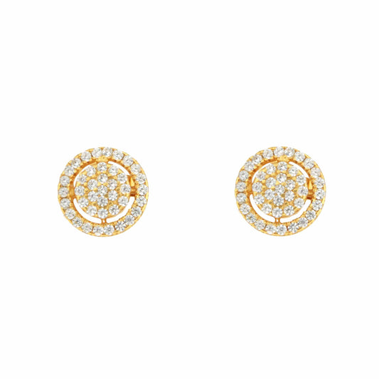 DOMINICA earrings, detachable rosettes in silver with cubic zirconia