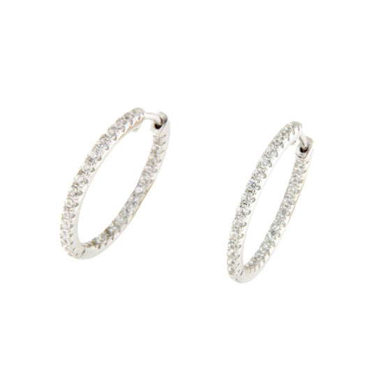 Argollas SANTA LUCIA , de circonitas y plata de ley rodiada/ bañada en oro