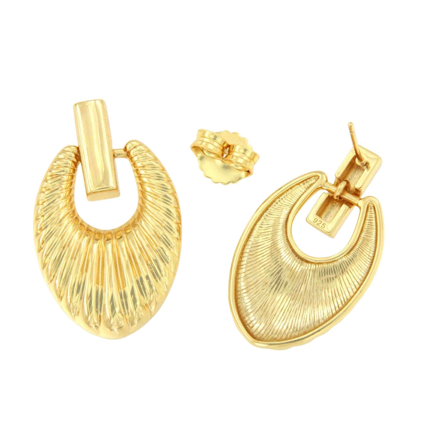 Pendientes BARU, en plata 1ª ley bañada oro