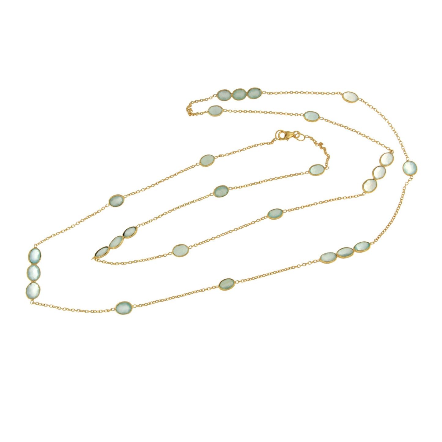 Cherry necklace in sterling silver with 18k gold plating and sapphires