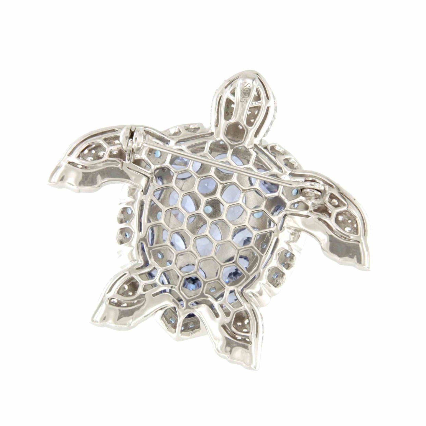 Broche tortuga MARINA de plata 925 ml con circonitas