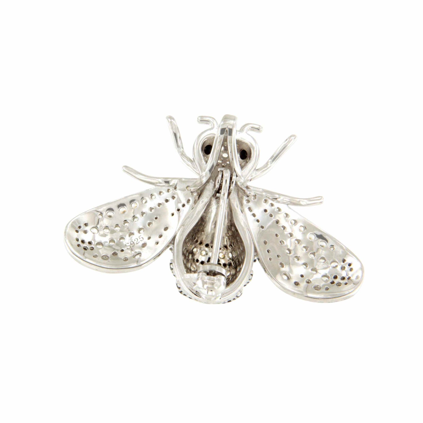 Broche MIEL plata de 925 ml con circonitas con perla cultivada de agua dulce