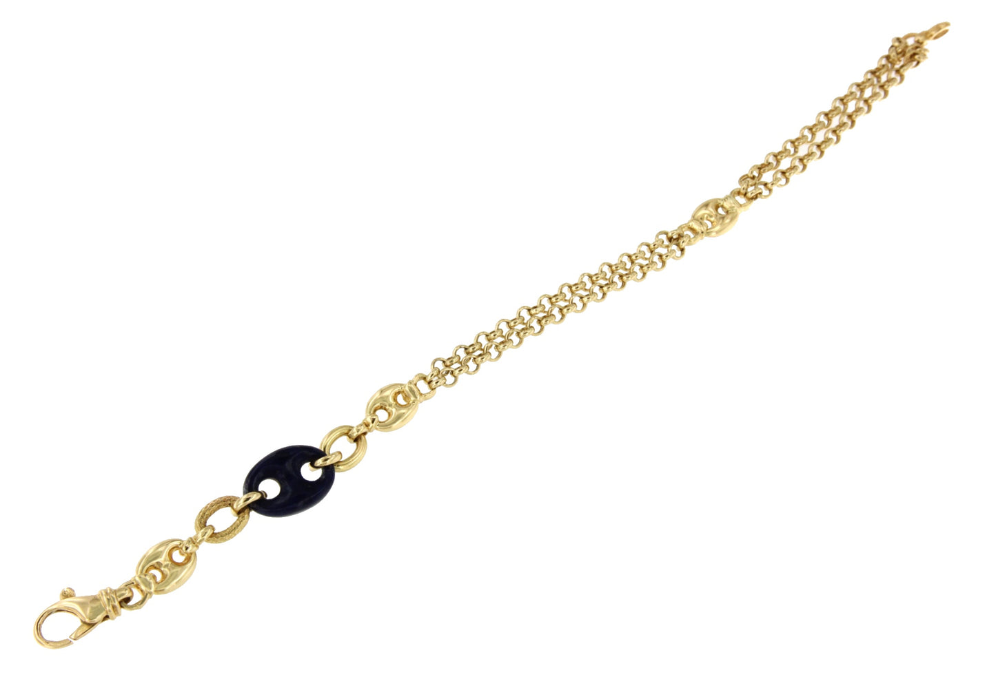 Pulsera ANGOULEME de oro amarillo de 18 ktes con lapislázuli