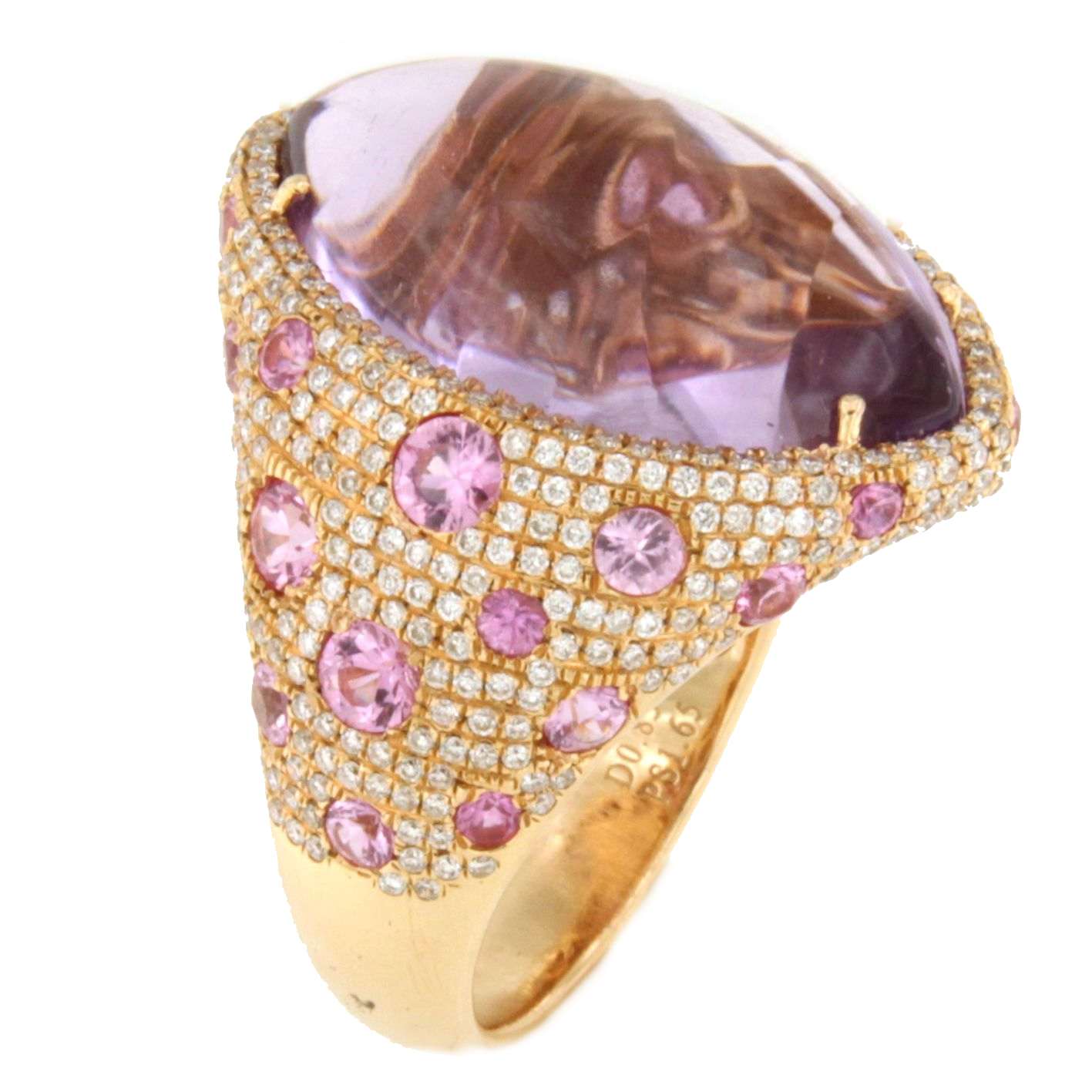 Anillo CASCAI oro rosa 18 kilates amatistas y brillantes