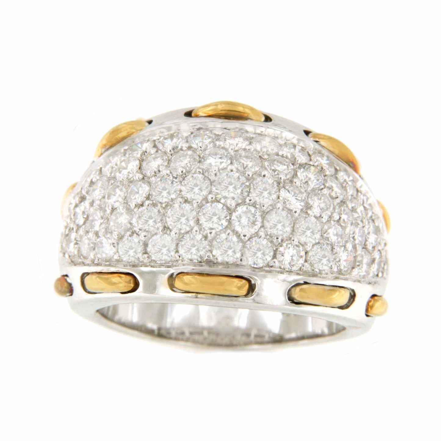 Anillo ALCORCON de oro blanco y amarillo de 18 ktes con brillantes.