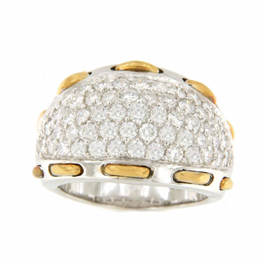 ALCORCON ring in 18k white and yellow gold with diamonds.