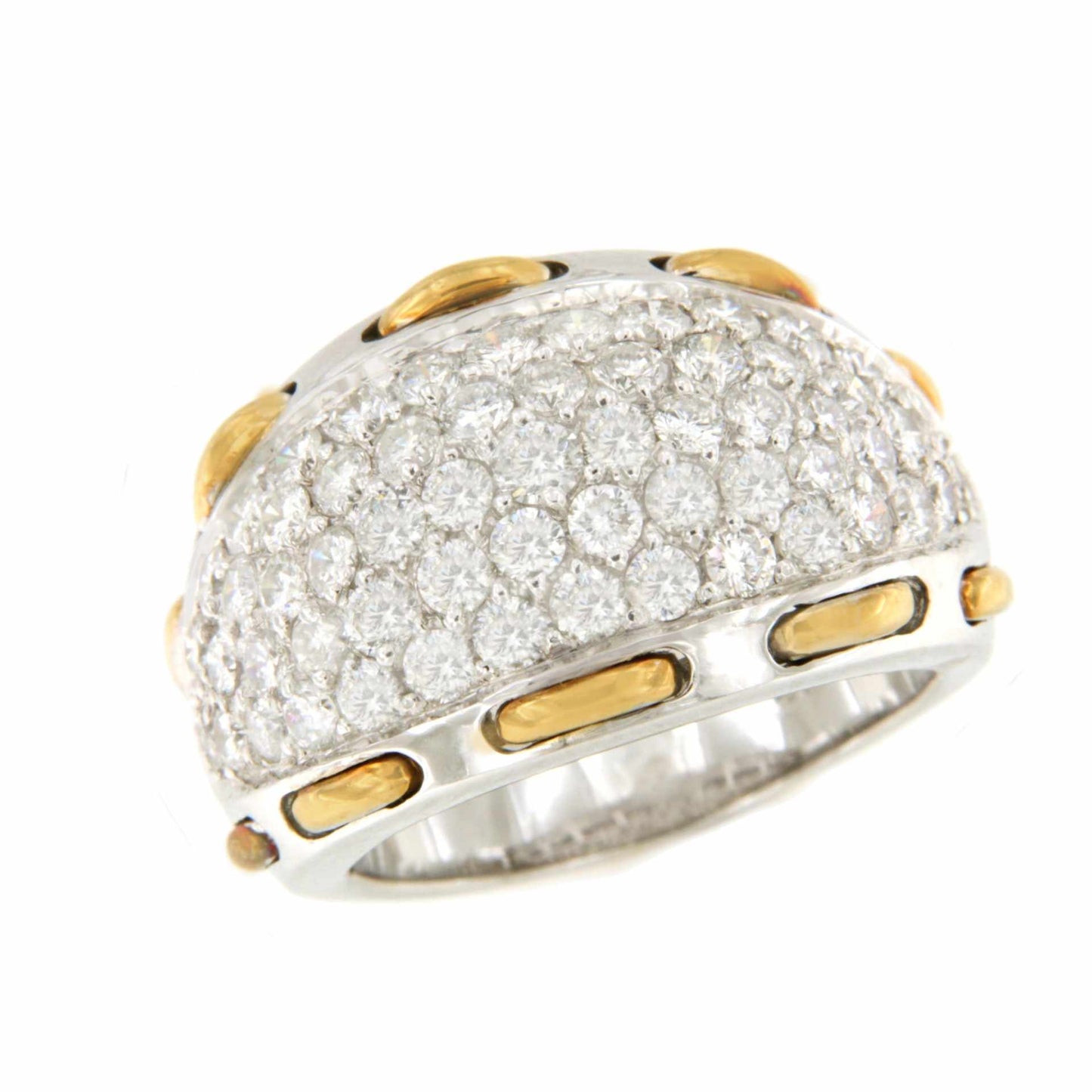 Anillo ALCORCON de oro blanco y amarillo de 18 ktes con brillantes.