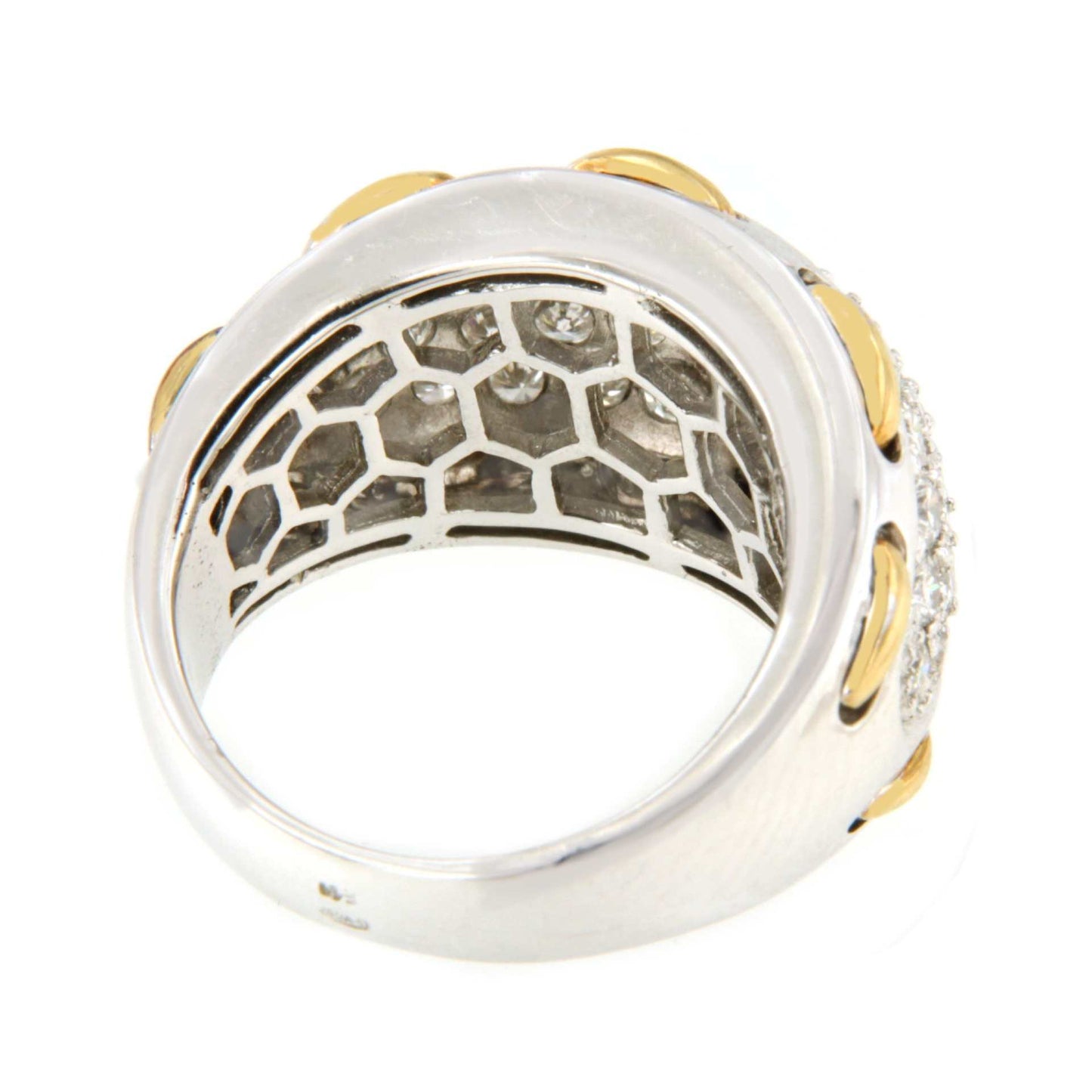 Anillo ALCORCON de oro blanco y amarillo de 18 ktes con brillantes.