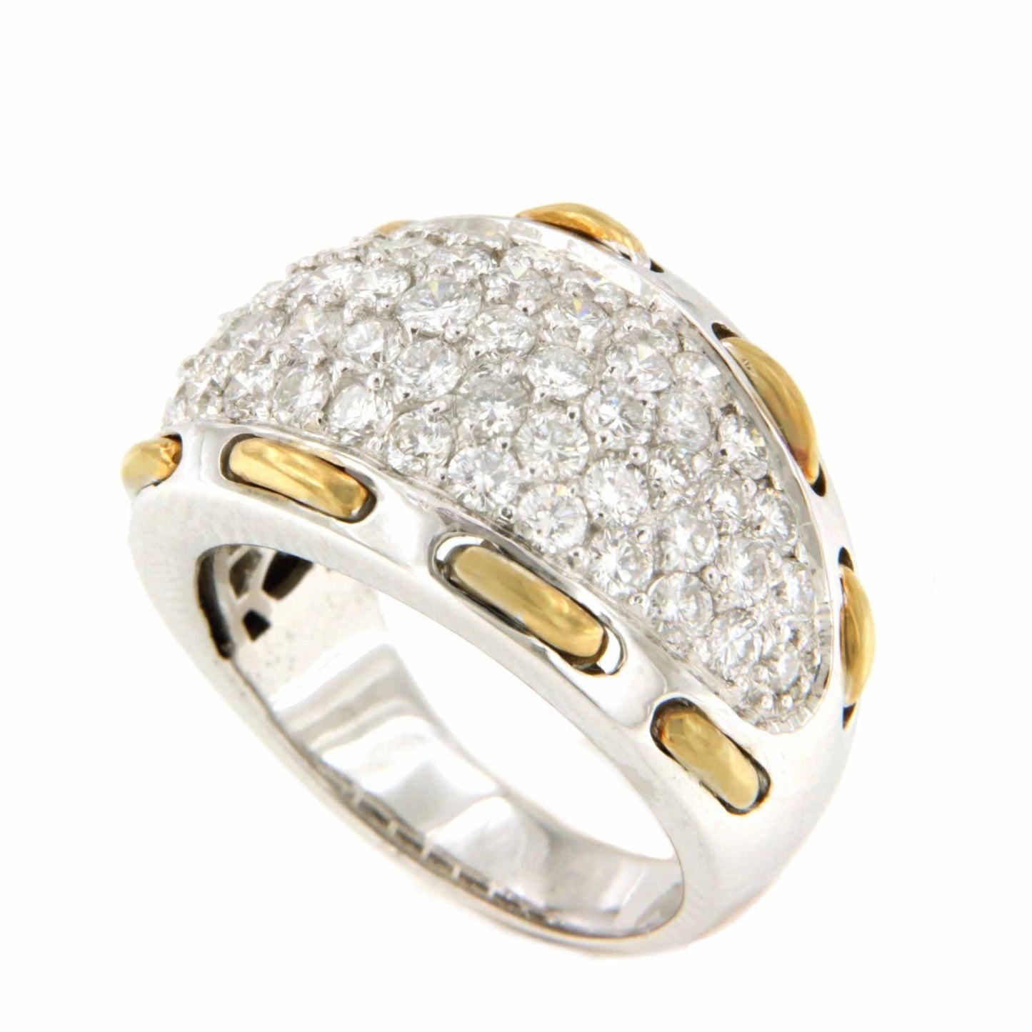Anillo ALCORCON de oro blanco y amarillo de 18 ktes con brillantes.