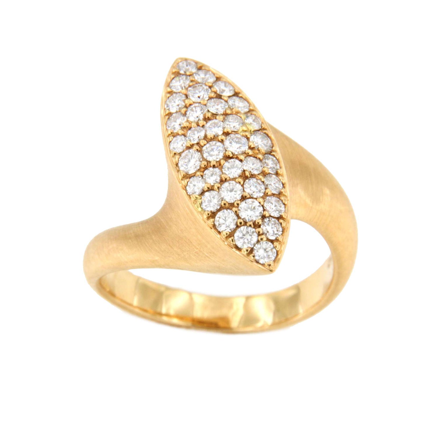 Anillo BRUNETE de oro blanco o rosa de 18 ktes con brillantes.