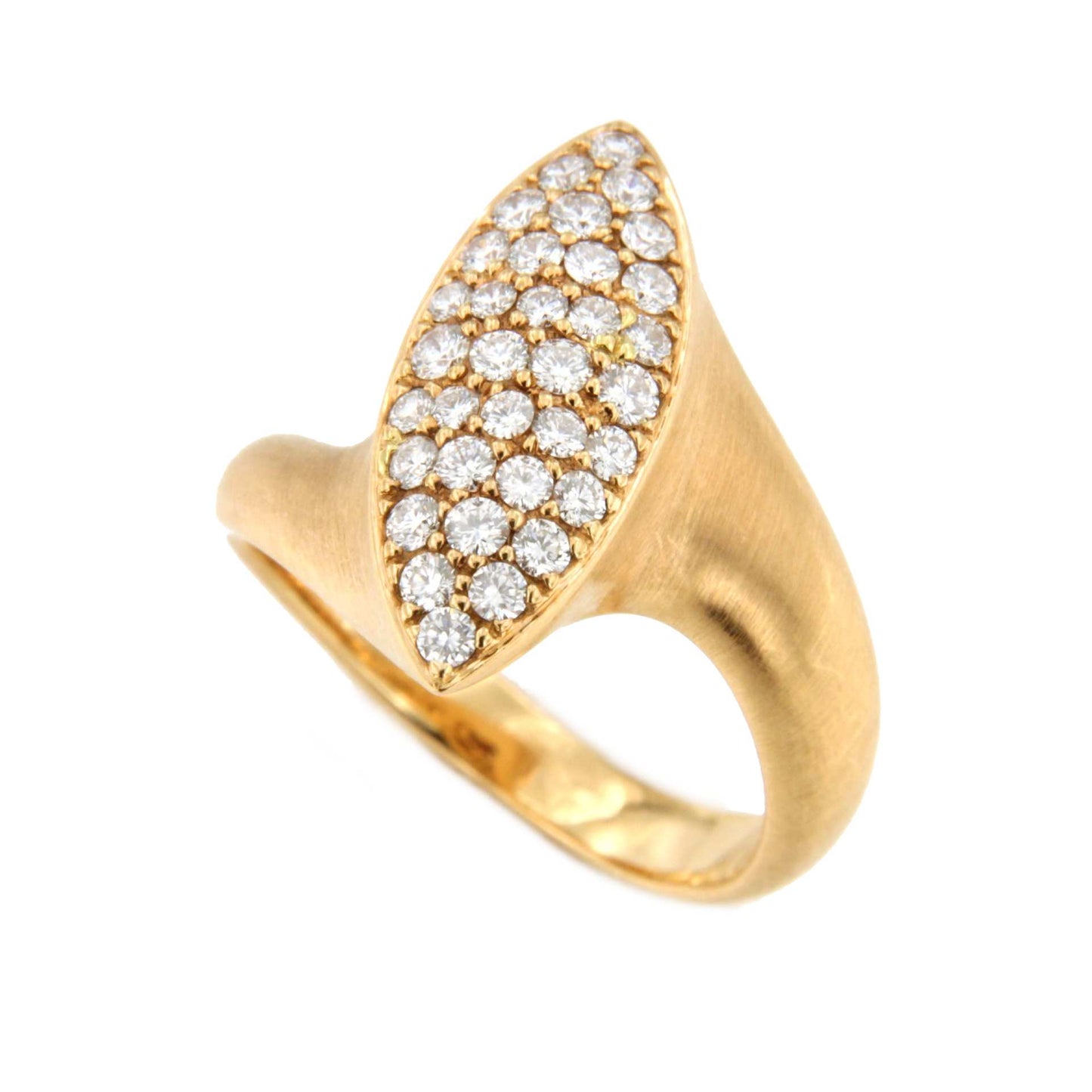 Anillo BRUNETE de oro blanco o rosa de 18 ktes con brillantes.
