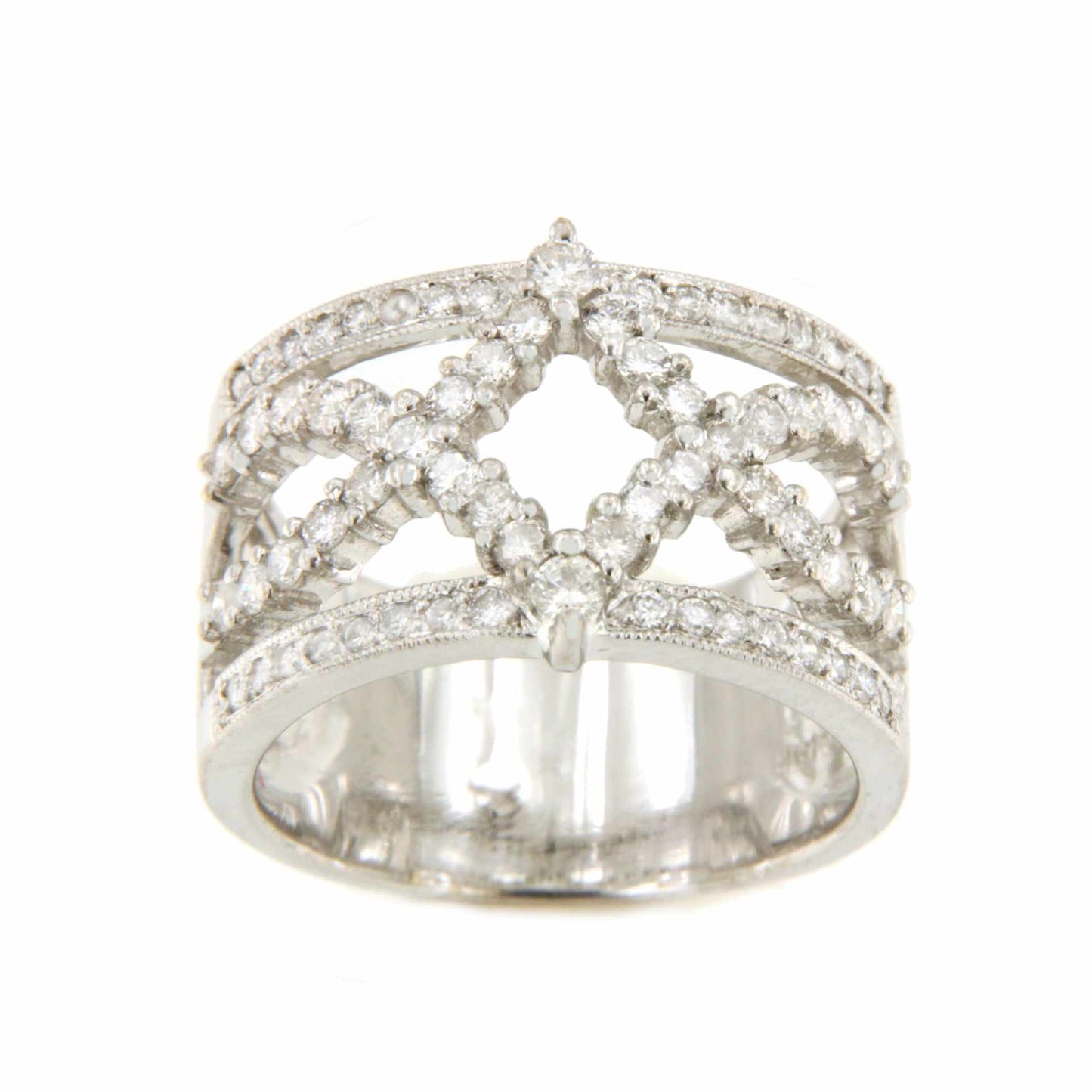 Anillo MORALZARZAL alianzas de brillantes oro blanco de 18 ktes