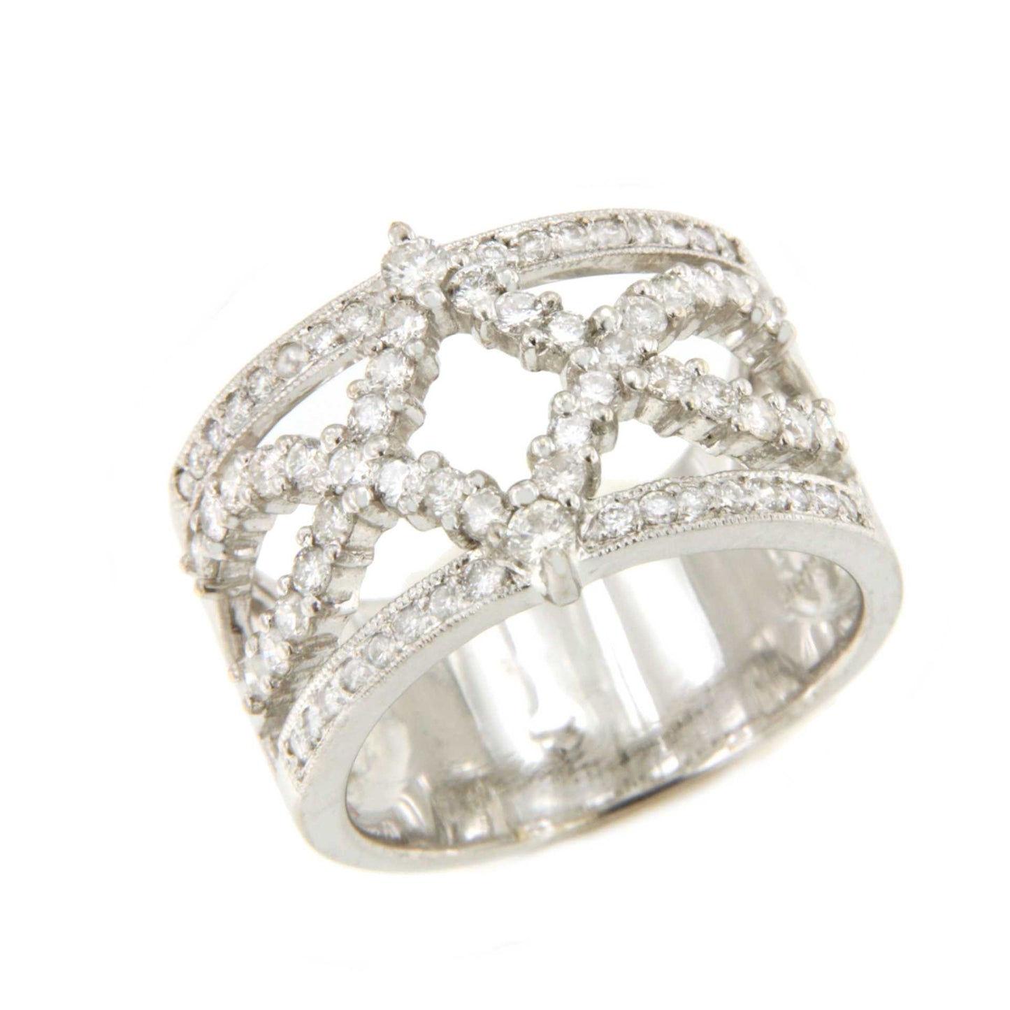 Anillo MORALZARZAL alianzas de brillantes oro blanco de 18 ktes