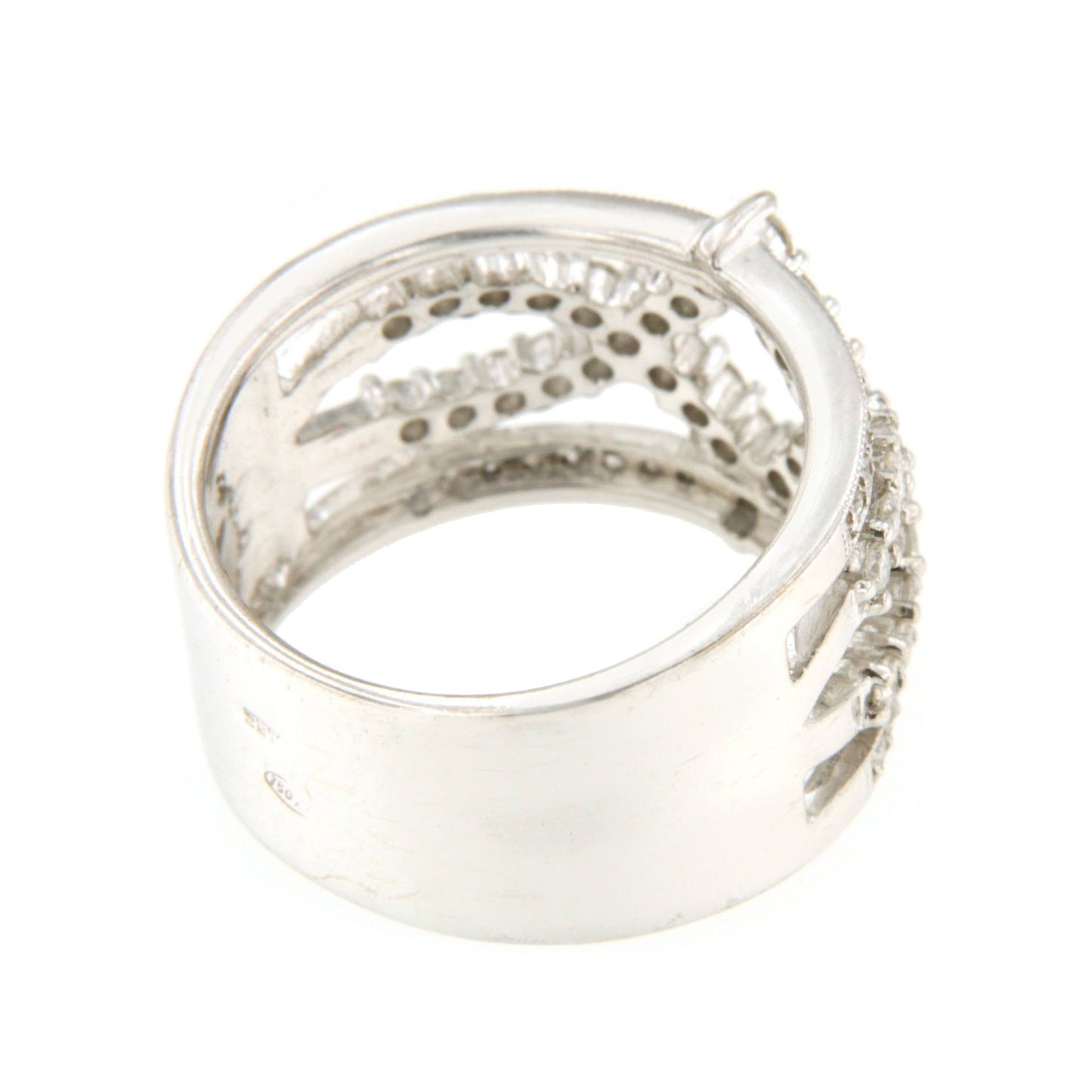 Anillo MORALZARZAL alianzas de brillantes oro blanco de 18 ktes